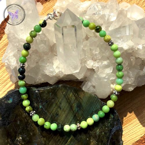 Chrysoprase Healing Bracelet with Silver Clasp